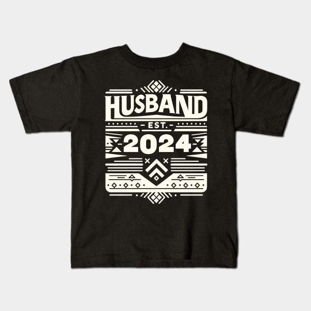 Husband Est. 2024 Kids T-Shirt by Mapd